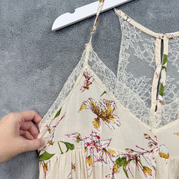 BLUSH Babydoll Wildflower‎ Floral High Low Mavi Dress Forest Fairy Etherial Sz L - Picture 3 of 11